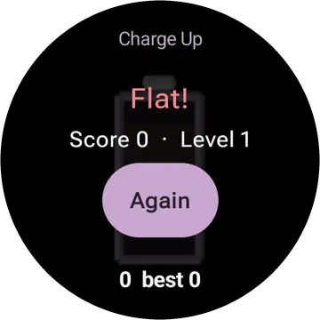 Charge Up playing on a round watch screen, view 2