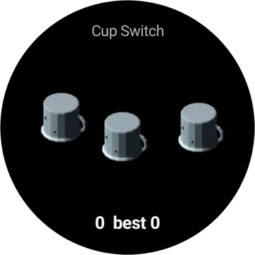 Cup Switch playing on a round watch screen, view 1