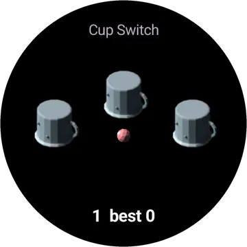 Cup Switch playing on a round watch screen, view 3