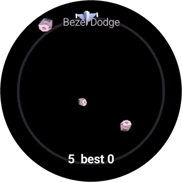 Bezel Dodge playing on a round watch screen, view 2