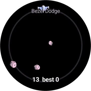 Bezel Dodge playing on a round watch screen, view 3