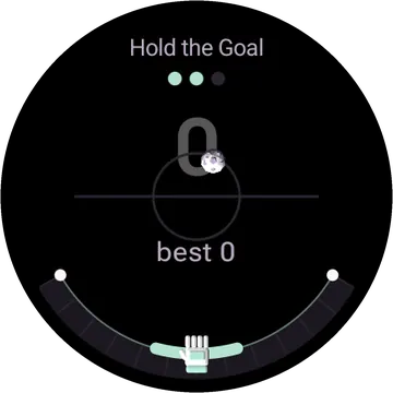Hold the Goal playing on a round watch screen, view 1