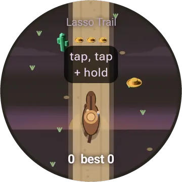 Lasso Trail playing on a round watch screen, view 1