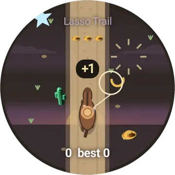 Lasso Trail playing on a round watch screen, view 2