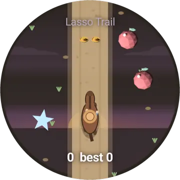 Lasso Trail playing on a round watch screen, view 3