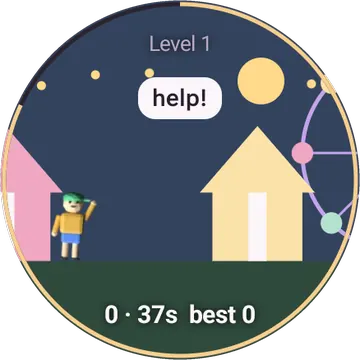 Someone Help Me playing on a round watch screen, view 3