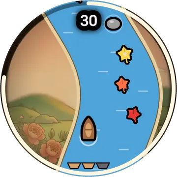 Maple Drift playing on a round watch screen, view 1