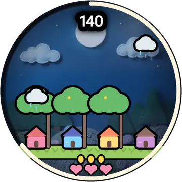 Puff Grove playing on a round watch screen, view 1