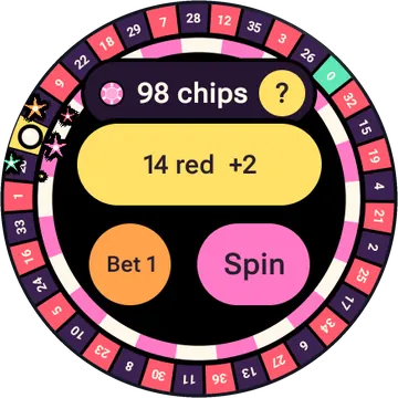 Lollipop Wheel playing on a round watch screen, view 1