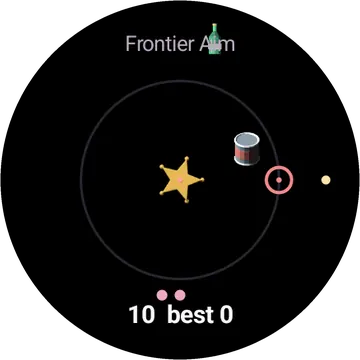 Frontier Aim playing on a round watch screen, view 3