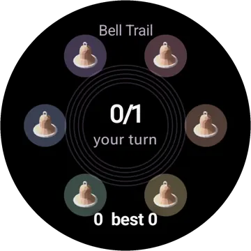 Bell Trail playing on a round watch screen, view 1