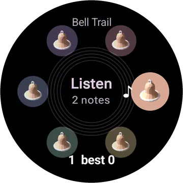 Bell Trail playing on a round watch screen, view 2