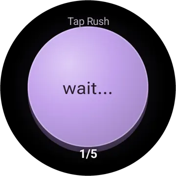 Tap Rush playing on a round watch screen, view 2