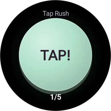 Tap Rush playing on a round watch screen, view 3